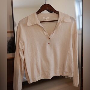 Yerse Cashmere Blend Cream Sweater M